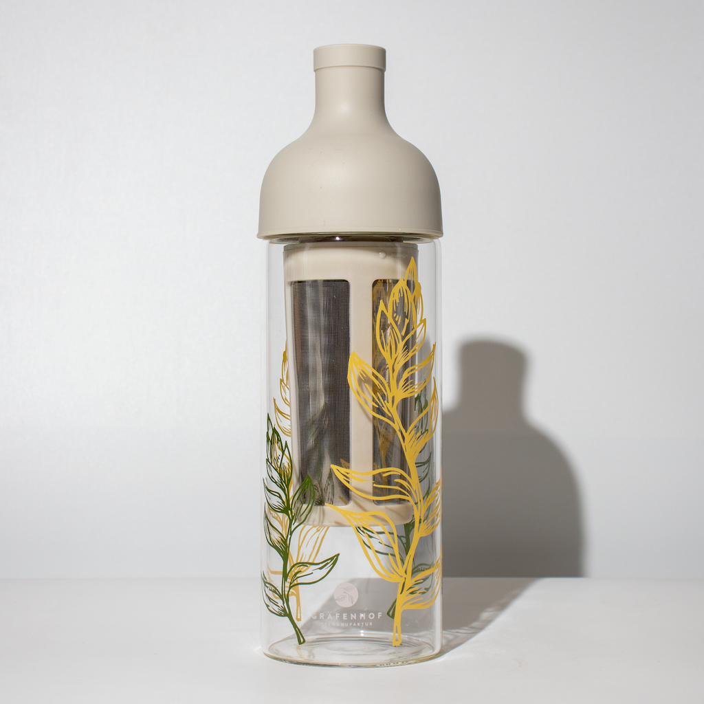 Eistee Flasche aus Glas » 800ml Teeflasche to go – Gräfenhof Tee