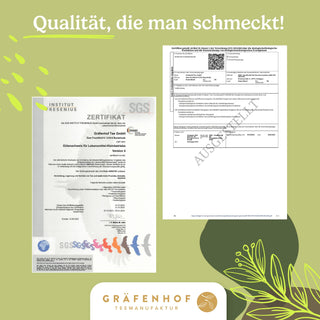Die Gräfenhof Teequalität ist zertifiziert vom Institut Fresenius.