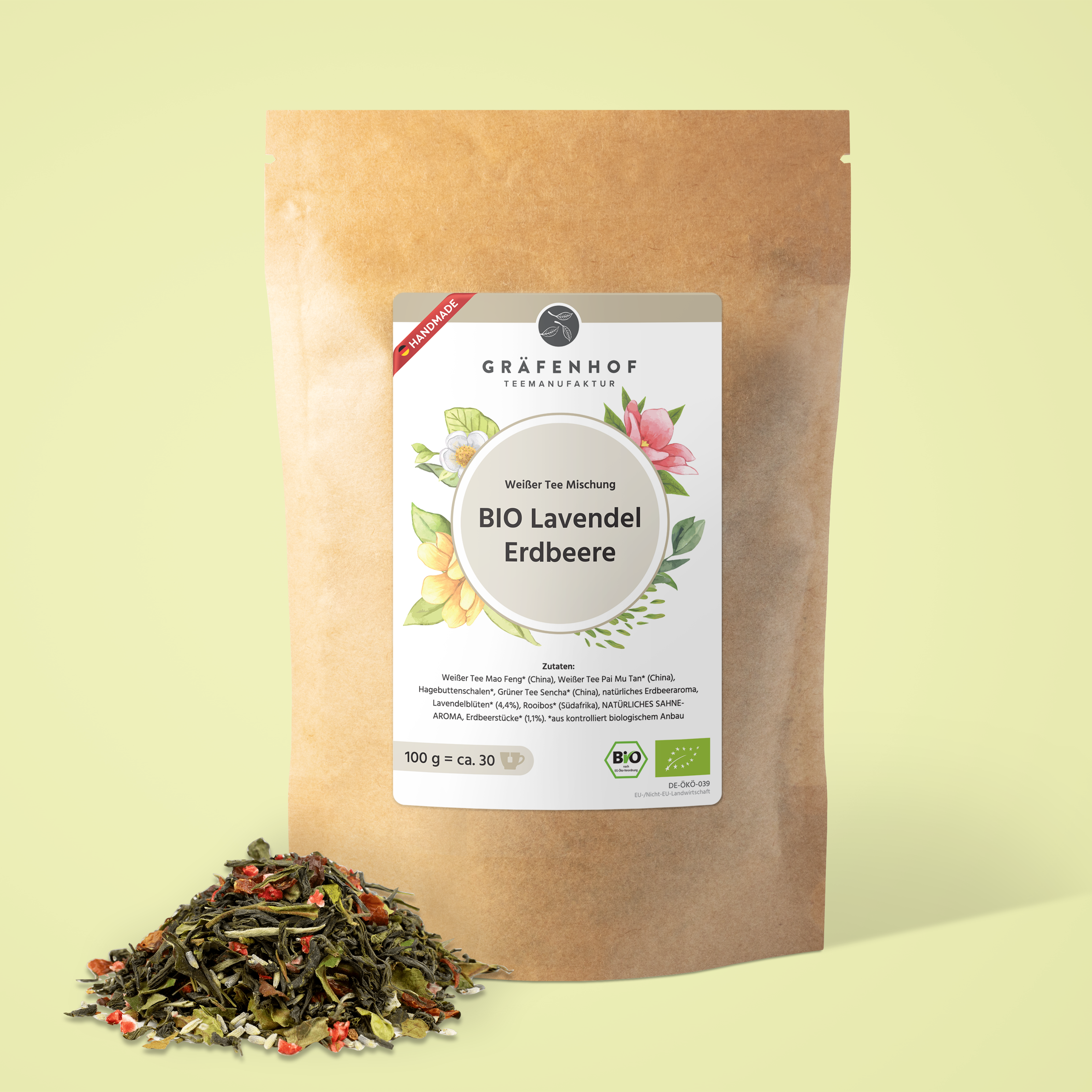 Lavendel Erdbeere | Weißer Tee | BIO | ab 100g