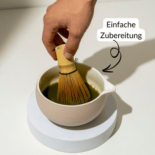Matcha Schale mit Besenhalter