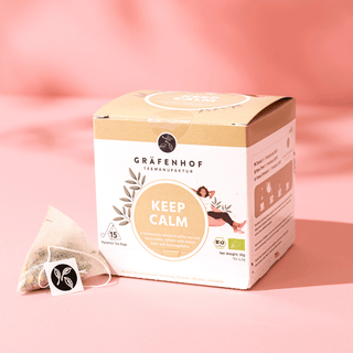 Keep Calm Tee, 15 Pyramidenbeutel